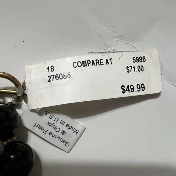 Onyx necklace with pearl , Midwest amber , 925 silver - Picture 3 of 3